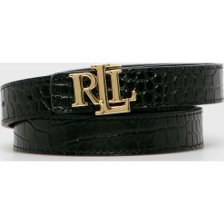 Lauren Ralph Lauren - Pasek skórzany dwustronny. Czarne paski Lauren Ralph Lauren, bez wzorów, z materiału. Za 249.90 zł.