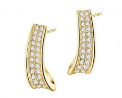 Kolczyki z żółtego złota z diamentami - 0,16 ct - próba 585. Żółte kolczyki Apart, z diamentem, złote. Za 2,990.00 zł.