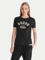 Guess T-Shirt V6RI15 J1314 Czarny Regular Fit. Czarne t-shirty Guess, xl, z aplikacjami, z bawełny, bez kołnierzyka, bez ramiączek. Za 179.99 zł.