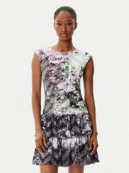 Desigual Sukienka codzienna Grey Lacroix 25WWVK07 Kolorowy Regular Fit. Szare sukienki Desigual, na co dzień, s, bez wzorów, z syntetyku, bez kołnierzyka, bez ramiączek, proste. Za 489.99 zł.