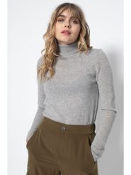 Perfect Cashmere Kaszmirowy golf "Ashley" w kolorze jasnoszarym rozmiar: M. Szare golfy Perfect Cashmere, m, bez wzorów, z kaszmiru, bez ramiączek. Za 225.05 zł.