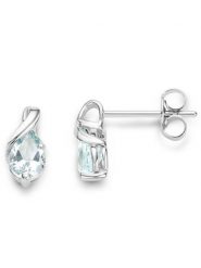 Diamant Exquis Złote kolczyki-wkrętki z akwamarynami rozmiar: onesize. Szare kolczyki Diamant Exquis, z akwamarynem, złote. Za 702.81 zł.