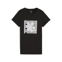 Damska koszulka GRAPHICS PUMA Black. Czarne bluzki Puma, s, bez wzorów, z bawełny, sportowe, bez kołnierzyka, bez ramiączek. Za 67.99 zł.