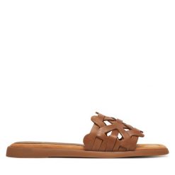 Klapki Unisa. Brązowe klapki Unisa, bez wzorów, bez obcasa. Za 309.99 zł.