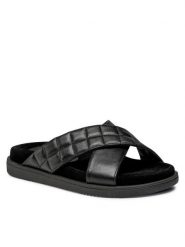 Lasocki Klapki WI16-SARDYNIA-01A Czarny. Czarne klapki Lasocki, bez wzorów, ze skóry, bez obcasa. Za 179.99 zł.