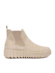 Rieker Botki CEO-Y6151-63 Beżowy. Brązowe botki Rieker, bez wzorów, z materiału, bez obcasa, na płaskiej podeszwie, bez zapięcia. Za 349.99 zł.