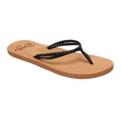 Japonki plażowe damskie Roxy Costas. Brązowe klapki Roxy, bez wzorów, bez obcasa. Za 99.99 zł.