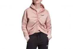 Adidas Ruched Hoodie, damska bluza. Czerwone bluzy Adidas, bez wzorów, z bawełny, z kapturem. Za 204.70 zł.