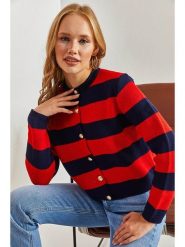 Bianco Lucci Kardigan w kolorze czerwono-granatowym rozmiar: onesize. Czerwone kardigany Bianco Lucci, bez wzorów. Za 61.02 zł.