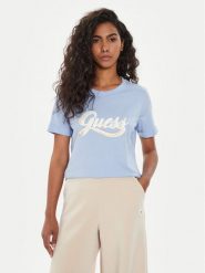 Guess T-Shirt W4YI09 JA914 Niebieski Regular Fit. Niebieskie t-shirty Guess, xl, z aplikacjami, z bawełny, bez kołnierzyka, bez ramiączek. Za 119.99 zł.