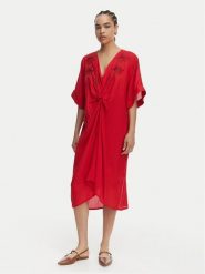 LOLA CASADEMUNT Sukienka letnia LS2616010 Czerwony Relaxed Fit. Czerwone sukienki LOLA CASADEMUNT, na lato, xs, bez wzorów, bez kołnierzyka, bez ramiączek. Za 459.99 zł.