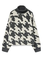 Vero Moda Golf w kolorze kremowo-ciemnoszarym rozmiar: S. Brązowe golfy Vero Moda, s, bez wzorów, z materiału, bez ramiączek. Za 126.99 zł.