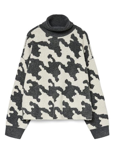 Vero Moda Golf w kolorze kremowo-ciemnoszarym rozmiar: M. Brązowe golfy Vero Moda, m, bez wzorów, z materiału, bez ramiączek. Za 121.80 zł.