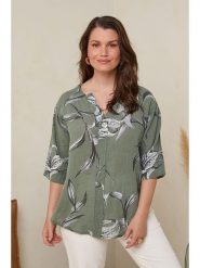 Curvy Lady Bluzka w kolorze khaki rozmiar: 48/50. Brązowe bluzki Curvy Lady, bez wzorów, klasyczne, bez kołnierzyka, bez ramiączek. Za 88.43 zł.