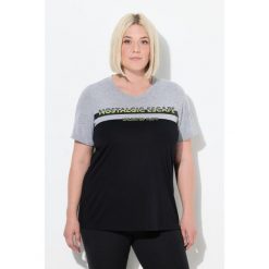Damskie Koszulka funkcyjna antybakteryjna okrągły dekolt rękaw 1/2. Czarne koszulki sportowe Ulla Popken, bez wzorów, z materiału, bez ramiączek. Za 199.99 zł.