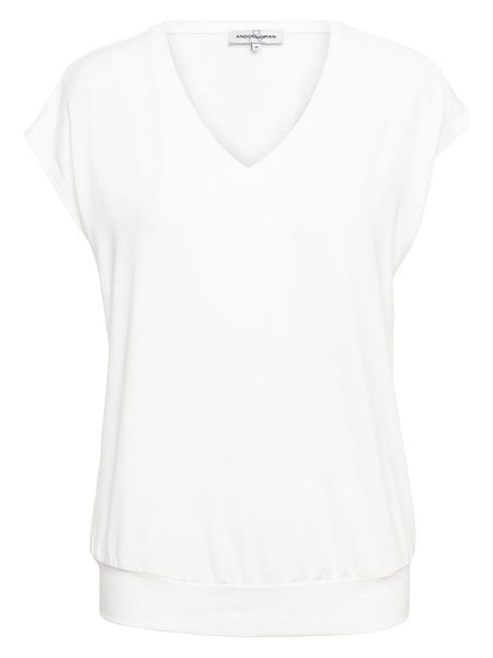 &Co Woman Koszulka "Lucia" w kolorze białym rozmiar: M. Białe bluzki &Co Woman, m, bez wzorów, bez kołnierzyka, bez ramiączek. Za 83.42 zł.