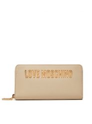 LOVE MOSCHINO Duży Portfel Damski JC5611PP1MKD0110 Beżowy. Brązowe portfele Love Moschino, bez wzorów, ze skóry. Za 289.99 zł.