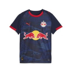 Młodzieżowa koszulka wyjazdowa FC Red Bull Salzburg 25/26 PUMA New Navy Red Blue. Czerwona bluzki Puma, m, bez wzorów, młodzieżowe, bez kołnierzyka, bez ramiączek. Za 349.00 zł.