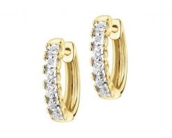Kolczyki z żółtego złota z diamentami - koła - 0,03 ct - próba 585. Żółte kolczyki Apart, z diamentem, złote. Za 2,859.00 zł.