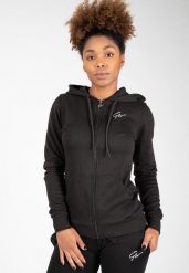 Pixley Bluza z kapturem zapinana na suwak - Czarny. Czarne bluzy GORILLA WEAR, xs, bez wzorów, z bawełny, z kapturem. Za 253.65 zł.