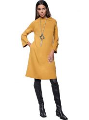 Heine Sukienka w kolorze żółtym rozmiar: 42. Żółte sukienki Heine, na co dzień, bez wzorów, bez kołnierzyka, bez ramiączek, mini, proste. Za 78.99 zł.