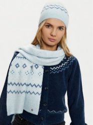 Guess Komplet czapka i komin W5PZ18 Z3LQ0 Niebieski Regular Fit. Niebieskie czapki Guess, z aplikacjami, z materiału. Za 569.99 zł.