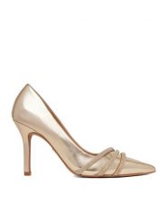 Nine West Szpilki CEO-MARIAM-01 Złoty. Żółte szpilki Nine West, bez wzorów, z materiału, bez obcasa, na szpilce, bez zapięcia. Za 229.99 zł.