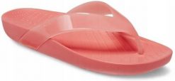 Japonki Dla Dorosłych Crocs Splash Glossy Flip. Czerwone klapki Crocs, bez wzorów, z materiału, bez obcasa. Za 99.99 zł.
