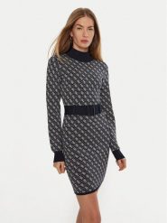 Guess Sukienka dzianinowa Lise W4BK43 Z37K0 Niebieski Regular Fit. Niebieskie sukienki Guess, l, z aplikacjami, z dzianiny, bez kołnierzyka, bez ramiączek. Za 309.99 zł.