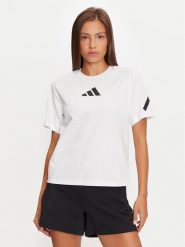 Adidas T-Shirt Z.N.E. JE7857 Biały Regular Fit. Białe t-shirty Adidas, xs, bez wzorów, z bawełny, bez kołnierzyka, bez ramiączek. Za 129.99 zł.