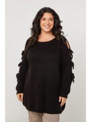 Curvy Lady Sweter w kolorze czarnym rozmiar: 44/46. Czarne swetry Curvy Lady, bez wzorów, bez ramiączek. Za 86.99 zł.