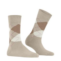 Skarpetki damskie Burlington Whitby. Brązowe skarpety Burlington, bez wzorów, z materiału. Za 85.50 zł.