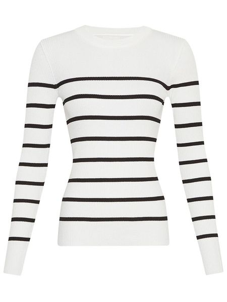 MOSS COPENHAGEN Sweter "Hasle" w kolorze białym rozmiar: XS/S. Białe swetry Moss Copenhagen, s, bez wzorów, z wiskozy, bez ramiączek. Za 65.69 zł.