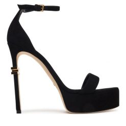 Sandały Elisabetta Franchi. Czarne sandały Elisabetta Franchi, bez wzorów, bez obcasa, na szpilce, bez zapięcia. Za 2,289.00 zł.