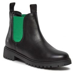Sztyblety Tamaris. Czarne botki Tamaris, bez wzorów, bez obcasa, na płaskiej podeszwie, bez zapięcia. Za 449.99 zł.