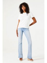 Garcia Dżinsy - Flared fit - w kolorze błękitnym rozmiar: W29. Niebieskie jeansy Garcia, z aplikacjami, z podwyższonym stanem. Za 188.40 zł.