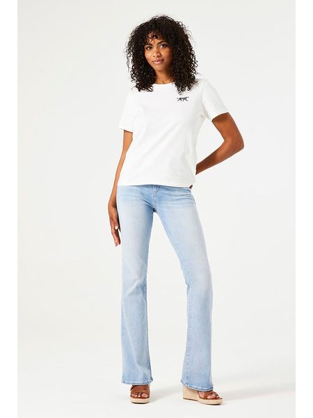 Garcia Dżinsy - Flared fit - w kolorze błękitnym rozmiar: W29. Niebieskie jeansy Garcia, z aplikacjami, z podwyższonym stanem. Za 134.53 zł.