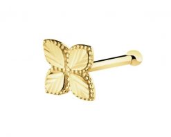 Pojedynczy złoty kolczyk do nosa - kwiat. Żółte kolczyki Apart, złote. Za 289.00 zł.