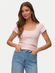 Vero Moda T-Shirt Chloe 10344953 Różowy Regular Fit. Czerwone t-shirty Vero Moda, xl, bez wzorów, z bawełny, bez kołnierzyka, bez ramiączek. Za 69.99 zł.