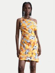 Desigual Sukienka letnia Sol 26SWVW50 Żółty Slim Fit. Żółte sukienki Desigual, na lato, xs, bez wzorów, z wiskozy, bez kołnierzyka, bez ramiączek. Za 489.99 zł.