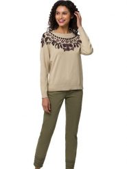 Heine Sweter w kolorze beżowym rozmiar: 44. Brązowe swetry Heine, bez wzorów, bez ramiączek. Za 82.99 zł.