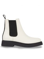 Tommy Jeans Sztyblety Tjw Chelsea Flat EN0EN02311 Biały. Białe botki Tommy Jeans, bez wzorów, z jeansu, bez obcasa, na płaskiej podeszwie, bez zapięcia. Za 749.99 zł.