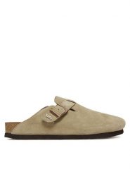 Skechers Klapki Arch Fit Granola-Happy Friday 158830/TPE Beżowy. Brązowe klapki Skechers, bez wzorów, ze skóry, bez obcasa. Za 249.99 zł.
