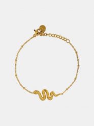 MOODE Bransoletka "Sara" z elementem ozdobnym rozmiar: onesize. Żółte bransoletki MOODE, ze stali. Za 43.99 zł.