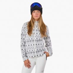 Bluza polarowa turystyka damska Swedemount Idre Fleece III wodoodporna. Białe bluzy SWEDEMOUNT, na zimę, bez wzorów, z polaru, bez kaptura. Za 95.00 zł.
