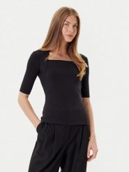BOSS Bluzka Egamma 50541894 Czarny Slim Fit. Czarne bluzki Boss, m, bez wzorów, z syntetyku, bez kołnierzyka, bez ramiączek. Za 399.99 zł.