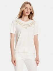 Rinascimento T-Shirt CFC0125707003 Biały Regular Fit. Białe t-shirty Rinascimento, m, bez wzorów, z wiskozy, bez kołnierzyka, bez ramiączek. Za 269.99 zł.