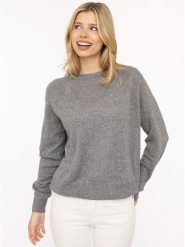 Zwillingsherz Sweter "Blogger" w kolorze szarym rozmiar: M. Szare swetry Zwillingsherz, m, bez wzorów, z kaszmiru, bez ramiączek. Za 479.95 zł.
