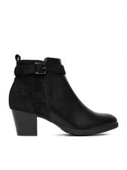 Clara Barson Botki CEO-RE23F506-1 Czarny. Czarne botki Clara Barson, bez wzorów, z materiału, bez obcasa, na słupku, bez zapięcia. Za 159.99 zł.