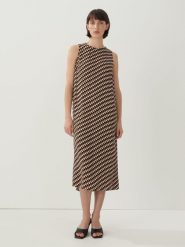 Someday Sukienka w kolorze brązowo-czarnym rozmiar: 40. Brązowe sukienki someday., bez wzorów, z wiskozy, bez kołnierzyka, bez ramiączek, midi. Za 197.95 zł.
